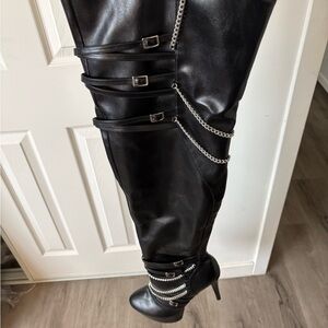 Demonia Black Over the Knee Boots